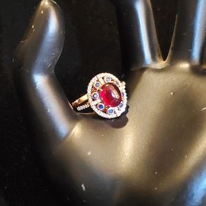 925 Sterling Silver Ruby, Blue Sapphire & Australi